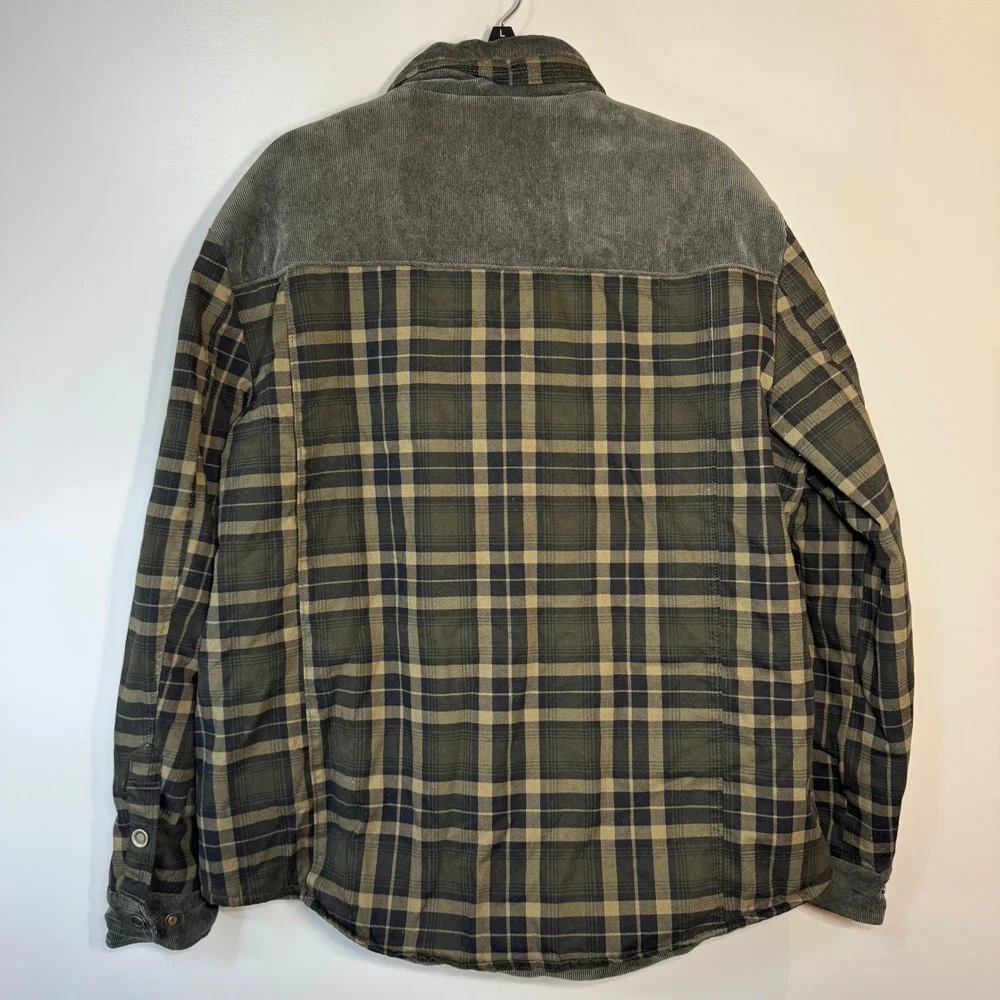 Chore Jacket Mens L Plaid Sherpa Lined Warm Work Casual Outdoor Coat Button Down